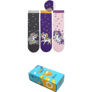 BROSS3LÜ Unicorn Kaydırmaz Taban Havlu Çocuk Çorap