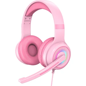 Digital Computer Home Y20 RGB Işık Tasarımı Başa Monte Kablolu Bas Stereo Ses Kulaklık Mikrofonlu Bilgisayar Oyun Kulaklığı (CE Belgeli)-Pembe (Yurt Dışından)