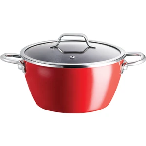 Madame Coco Titanyum Emaye Derin Tencere - Kırmızı - 22 Cm