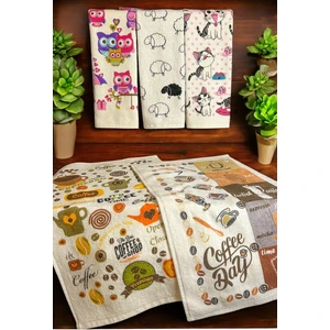 Cnr Garden 5'li Pamuklu Baskılı Havlu Seti 30X50 cm %100 Pamuk El Yüz Mutfak Havlusu Yumuşak Desenli Su Emici Set