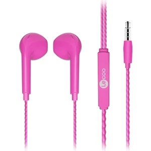 EH104 Kablolu 3.5mm Jacklı Kulak İçi Mikrofonlu Kulaklık Pembe