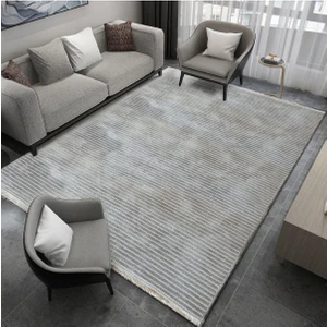 Ecosıa Carpet Iskandinav Desenli Yüksek Kalite Yolluk Vizon Yıkanabilir Saçaklı Şönil Kilim Halı Kaymaz Taban