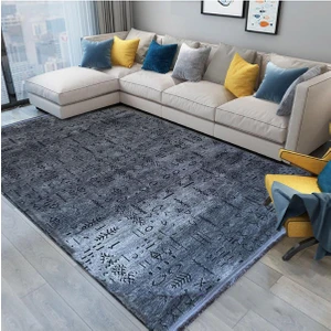 Ecosıa Carpet Ecosıa Modern Şönil Kilim Halı Yüksek Kalite Yolluk Antrasit Yıkanabilir Saçaklı  Kaymaz Taban