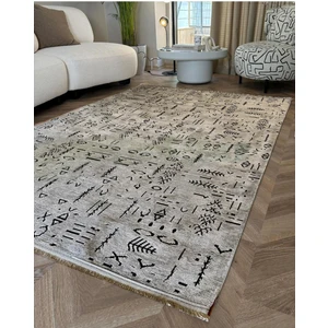 Ecosıa Carpet Ecosıa Modern Şönil Kilim Halı Yüksek Kalite Yolluk Antrasit Yıkanabilir Saçaklı  Kaymaz Taban