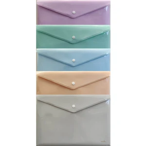 A4 Çıtçıtlı Zarf Dosya 5 Renk Pastel Renkler
