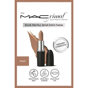 MAC Silky Matte Lipstick Nemlendirme Etkili Yoğun Renk Sağlayan Ruj -FOLIO 3.5GM
