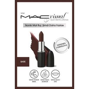 MAC Silky Matte Lipstick Nemlendirme Etkili Yoğun Renk Sağlayan Ruj -BARE MACXIMAL 3.5GM