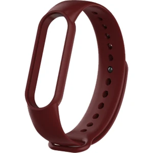 Xiaomi Mi Band 5 ve 6 Akıllı Bileklik Silikon Kordon Kayış Bordo