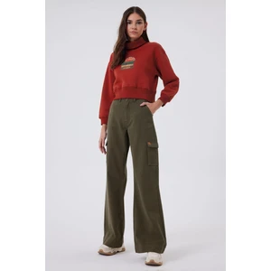 Lee Cooper Yüksek Bel Straight Haki Kadın Pantolon 241 Lcf 121019 Sandy Hakı