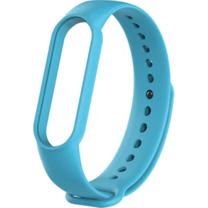 Xiaomi Mi Band 5 ve 6 Akıllı Bileklik Silikon Kordon Kayış Açık Mavi