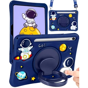 Samsung Galaxy Tab S9 Fe (2023) Standlı ve Boyun Askılı Astronot Figürlü Çocuk Tablet Kılıf SM-X510/ SM-X516/ SM-X710