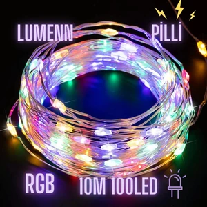 Peri Led Işık Pilli 10 Metre Rgb|Su Geçirmez Esnek Ve Güçlü Işık Performansı-Tel Şerit Led