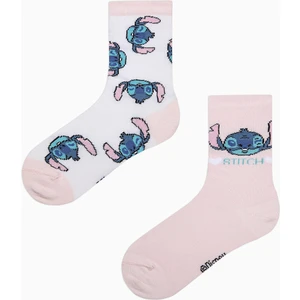 Kız Çocuk Stitch Çok Renkli 2li Soket Çorap - Stitch Koleksiyonu