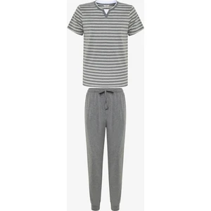 Grey Stripe Çok Renkli Pantolon Pijama Takımı