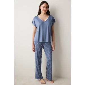 Alia Dark Pantolon Gri Pijama Takımı
