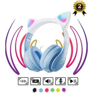 Bluetooh Kulaklık Kedi Kulaklık Pro 5.3 Akıllı Rgb LED Detaylı Bluetooth Kablosuz Kulaklık
