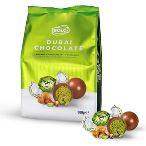 Dubai Çikolatası Fıstıklı Kadayıf Dolgulu Sütlü Top Çikolata 500 G