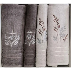Soft Leaf Best Set Hamam Takımı Gri-Antrasit 6325
