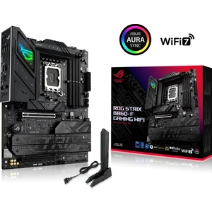 Rog Strıx B860-F Gamıng Wıfı Intel B860 LGA1851 Ddr5 9066 Dp HDMI 4x M2 Usb3.2 Gen 2x2 Wifi 7 + Bt Aura Rgb 2.5gbit Lan Atx 16+1+2+1 Güç Aşamaları, 1xgen5 M.2, Asus Aı Advisor, Thunderbolt 4