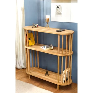 Lüx Natural Ahşap Dresuar Dekoratif Raflı Kahve Köşesi Konsol Modern Çok Amaçlı Raf