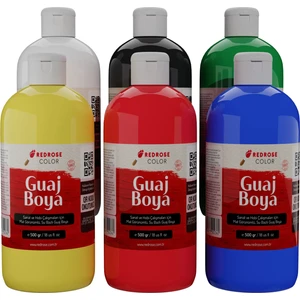 Ana Renkler Guaj Boya 6'lı Set 6X500GR Sanatçılar, Öğrenciler, Yeni Başlayanlar Için