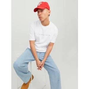 Jack & Jones Erkek Jjestar Bisiklet Yaka Baskılı T-Shirt 12234746 Beyaz