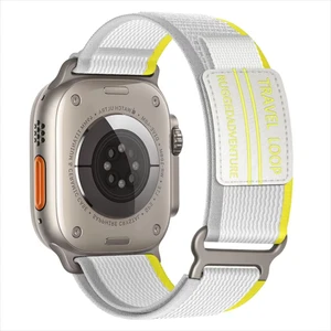 Apple Watch Için Naylon Spor 42-44-45-49MM'YE Uygun Sihirli Bant Kapatmalı Ayarlanabilir S10-46MM