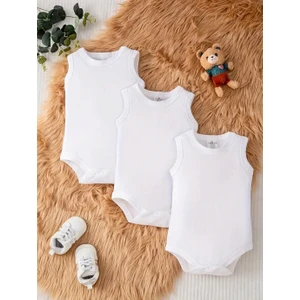 Omy 3'lü Basic Bisiklet Yaka Çıtçıtlı Body Zıbın Atlet Yenidoğan Çıkışı Kız Erkek Bebek&çocuk