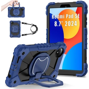 4U Sky Xiaomi Redmi Pad Se 4g 8.7 Inç Kılıf Silikon + Pc Tablet Kapağı-Lacivert/siyah (Yurt Dışından)
