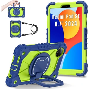4U Sky Xiaomi Redmi Pad Se 4g 8.7 Inç Kılıf Silikon + Pc Tablet Kapağı-Lacivert/sarı Yeşil (Yurt Dışından)