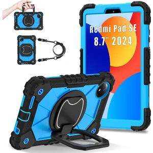 4U Sky Xiaomi Redmi Pad Se 4g 8.7 Inç Kılıf Silikon + Pc Tablet Kapağı-Siyah/mavi (Yurt Dışından)
