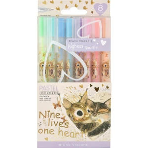 Bruno Visconti Jel Kalem Seti  Pastel 8 Renk 0,8 mm uç