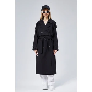 Oversize Kruvaze Kapama Rüzgarlık Detaylı Trençkot