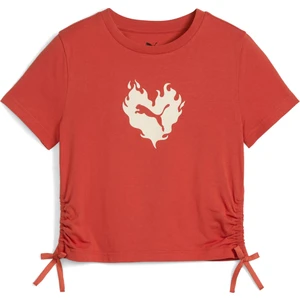 Flaming Love Knotted Tee Kırmızı Kız Çocuk Kısa Kol T-Shirt