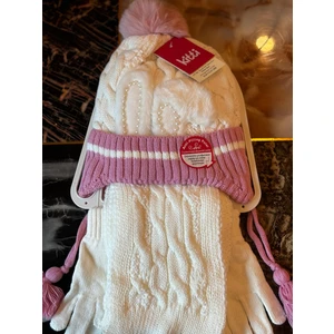 Bere Atkı Eldiven Takım Kız Rabbit Ears 4-8 Yaş
