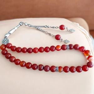 Akik Taşı Tesbih Erkek Tesbih Doğal Taş Tesbih 33 Lük Erkek Tesbih 10MM Büyük Boy Tesbih