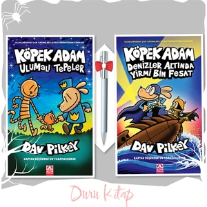 Köpek Adam 10 Ulumalı Tepeler - Köpek Adam 11 Denizler Altında Yirmi Bin Fesat 2 Kitap - Dav Pilkey - Tükenmez Kalem