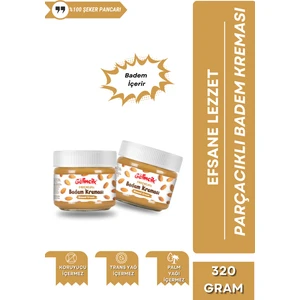 Parçacıklı Badem Kreması Kahvaltılık Özel Üretim Sürülebilir Badem Kreması 320 gr