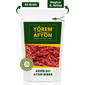 Yörem Afyon Gaziantep İslâhiye Yöresinden Acı Severlerin Vazgeçilmezi Güneş Kurusu Acı Atom Biber | 65Gr.
