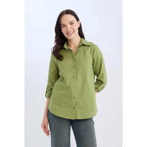 Regular Fit Basic Düz Cepli Uzun Kollu Gömlek W7734AZ25SP