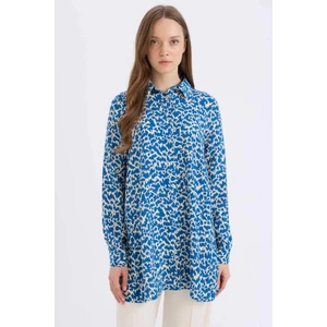 Regular Fit Desenli Uzun Kollu Gömlek Tunik Z5833AZ25SP