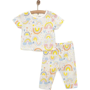 Hellobaby Kısa Kol Gökkuşağı Desenli Bisiklet Yaka Pijama Takımı