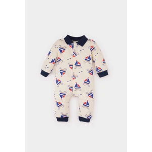 Erkek Bebek Yenidoğan Desenli Uzun Kollu Tulum D9085A525SP