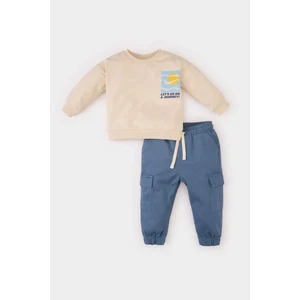 Erkek Bebek 2'li Takım Baskılı Sweatshirt Beli Paçası Lastikli Alt D3348A525SP