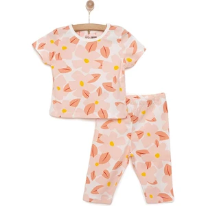 Hellobaby Kısa Kol Büyük Çiçek Desenli Bisiklet Yaka Pijama Takımı