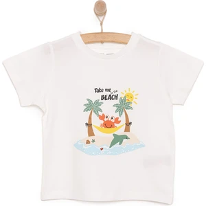 Hellobaby Basic Erkek Plaj Yengeci Baskılı T-Shirt Erkek Bebek