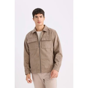 Slim Fit Dar Kesim Gömlek Yaka Fermuarlı Mevsimlik Baharlık Mont D6334AX25SP