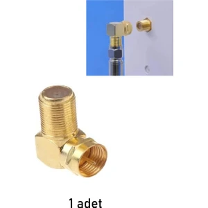L Tipi Gold Konnektör Fiş Bir 1 Adet Çevirmeli 90 Derece Adaptör