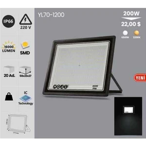 200W LED Projektör Beyaz