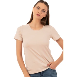 Özkan Underwear Özkan 26976 Kadın Premium Yumuşak Rahat Kumaş Viskon Bisiklet Yaka Kısa Kollu Örme T-Shirt